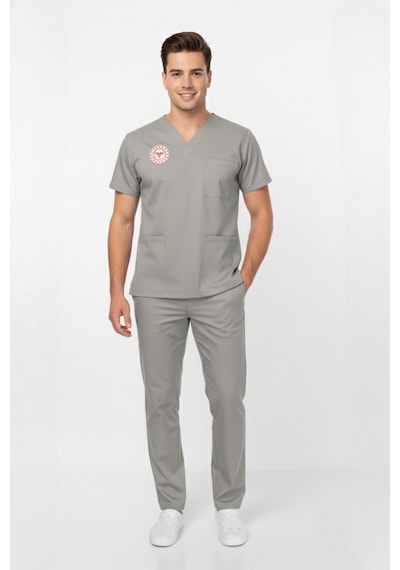 Unisex Gri Teknik Hizmetler Scrubs Üniforma Takım Neutral Gray Sağlık Bakanlığı Yeni Yön.uygun Gri