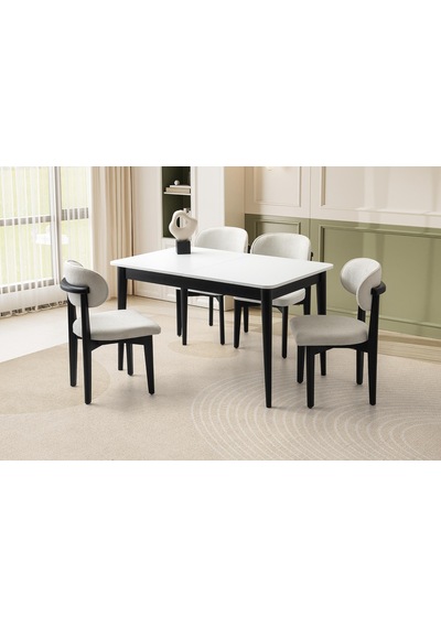 Finike Masa, Umay Sandalye, Beyaz, 140x90 Beyaz Finike Masa, Umay Sandalye, Beyaz, 140x90 Beyaz