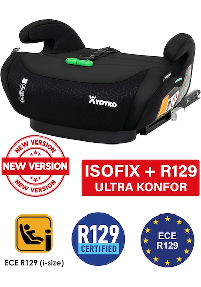 Yoyko Isofix Bağlantılı 15-36 Kg Oto Koltuğu Yükseltici Booster Siyah
