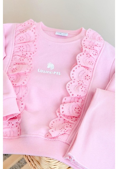 Miniğimin Cicileri Uncrn Fisto Detaylı Kız Çocuk 2 Li Takım - Pembe