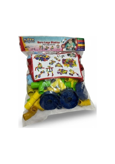 Boru Bloklar - 72 Parça Renkli Eğitici Borulu Oyuncak Seti 3+ Yaş