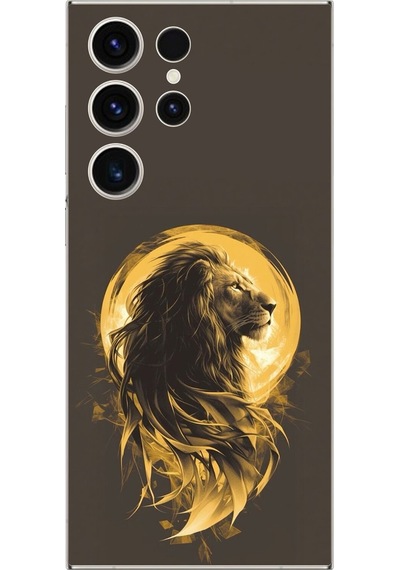 Samsung Galaxy S23 Ultra Uyumlu Şeffaf Kılıf Aslan Tasarımlı