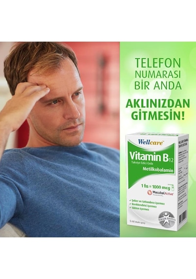 2 X Wellcare Vitamin B12 Metilkobalamin 1000Mcg 5Ml Sprey