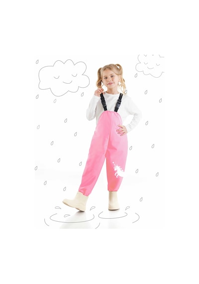 Denokids Unicorn Kız Çocuk Su Geçirmez Yağmur Tulumu Çok Renkli