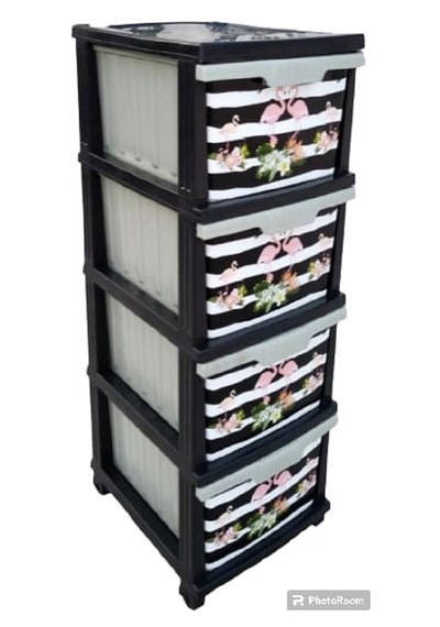 Flamingo Desen Çekmeceli Sebzelik Komidin -kmdn-112 Gümüş
