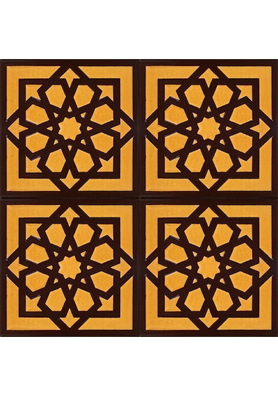 Armada Çini 20x20 Cm Sp 101 Kahve Türk Yıldızı Kütahya İznik Çini