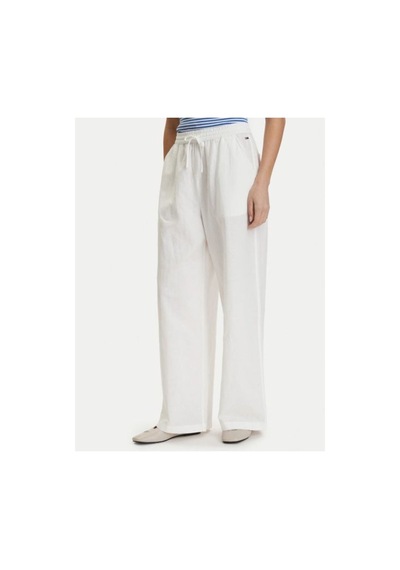 Tommy Hilfiger Beyaz Kadın Keten Karışımı Loose Pantolon-16170