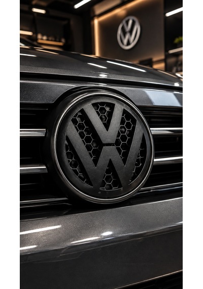 Volkswagen Uyumlu Bal Peteği Detaylı Ön Panjur Amblemi - Custom 3d Logo Panjur Arması
