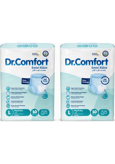 Dr.Comfort Yetişkin Emici Külot Large 2 x 10'Lu 20 Adet