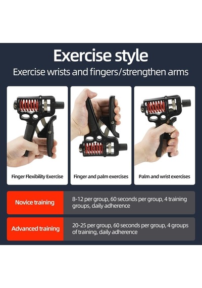 5-165kg Profesyonel El Bilek Ve Kol Güçlendirici Kavrama Egzersiz Aleti Ayarlanabilir El Yayı Siyah
