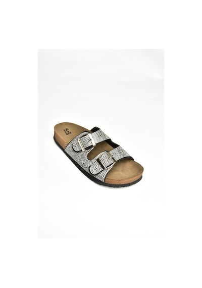 Fox Shoess777527502 Siyah Süet Taşlı Kadın Terlik Siyah