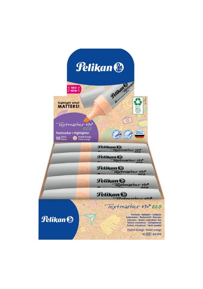 Pelikan 490 Eco Fosforlu Kalem Neon Turuncu Çok Renkli