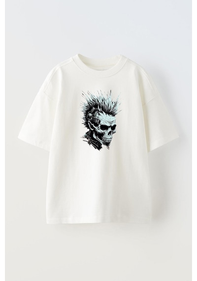 Thewert Unisex Learning Through Cool Coloring Pages Tasarım Baskılı Pamuk Beyaz Oversize T-shirt