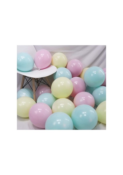 As Baloon Makaron Balon - 50 Adet Karışık Soft Renk Pastel Balon Mor