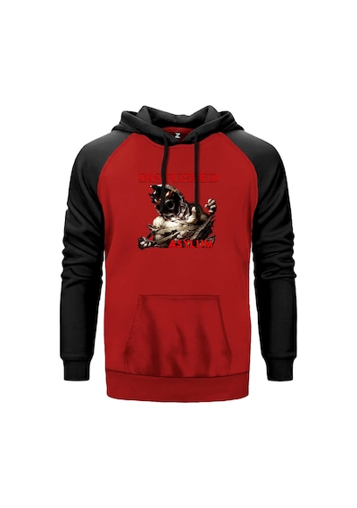 Disturbed Asylum Kırmızı Renk Reglan Kol Sweatshirt Kırmızı
