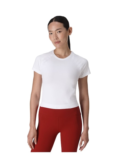 Sweaty Betty Sweaty Betty Athlete Crop Seamless Workout Kadın Beyaz Tişört 100 Beyaz