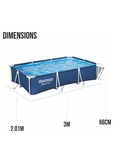 Bestway Büyük Prefabrik Havuz 300x201x66cm 56404 Mavi