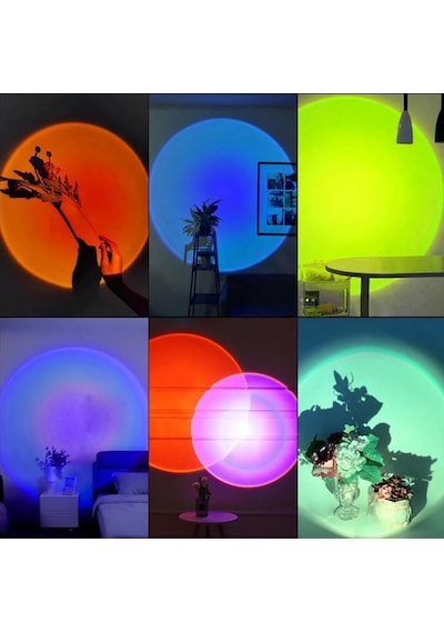Sge Teknoloji Usb Led 7 Renk 14 Mod Projektör Lambası Fotoğraf Ve Video Çekim Işığı Dekoratif Işık