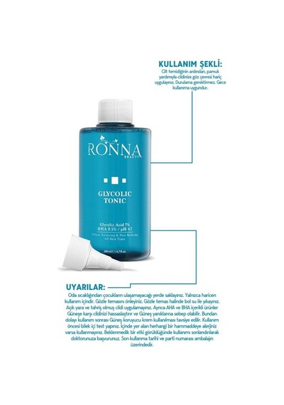 Ronna Beauty Glycolic Gözenek Sıkılaştırıcı Tonik 200 ML
