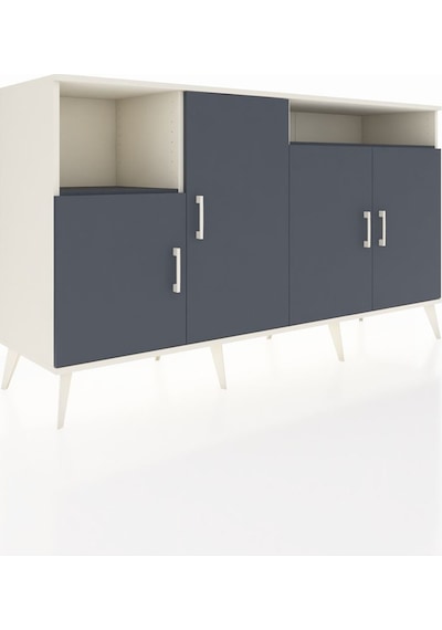 Hyperion Konsol 5 Raflı 4 Kapaklı 176x44x99 Aytaşı-antrasit Aytaşı-antrasit