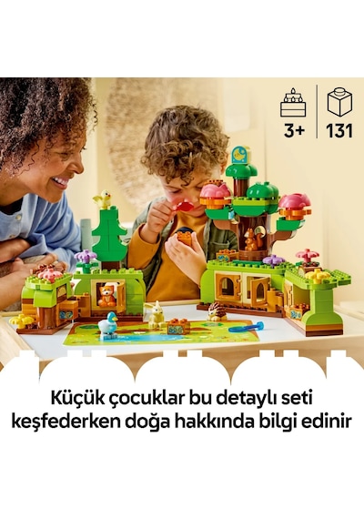 LEGO® DUPLO® Vahşi Hayvanlarla Keşif Ormanı 10480 – 2 Yaş ve Üzeri Çocuklar için 6 Hayvan İçeren Oyuncak Yapım Seti (131 Parça)
