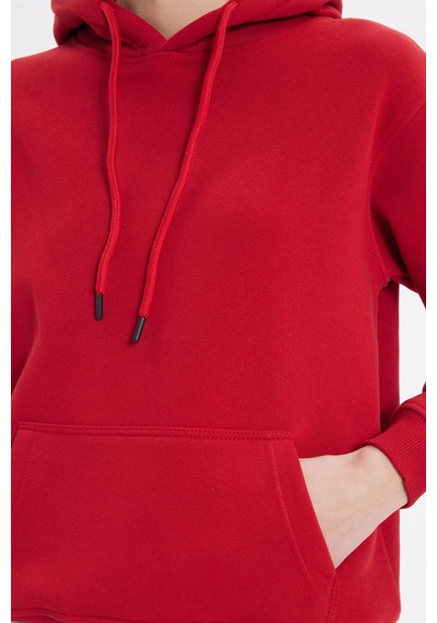 Tudors Kadın Relax Fit Rahat Kesim Pamuklu Kapüşonlu Kanguru Cepli Kırmızı Sweatshirt-39934 Kırmızı Tudors Kadın Relax Fit Rahat Kesim Pamuklu Kapüşonlu Kanguru Cepli Kırmızı Sweatshirt-39934 Kırmızı