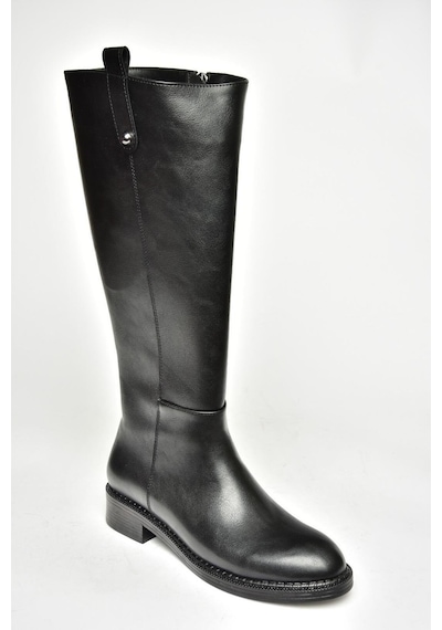 Fox Shoes T590962009 Siyah Alçak Topuklu Kadın Çizme Siyah