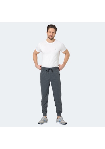 Slazenger NEAL KTN Erkek Fermuar Cepli Koyu Gri Eşofman Altı