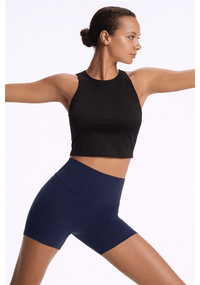Fashion Friends Crop Fit Bisiklet Yaka Atlet Bayan Atlet 26y0713k1 Siyah