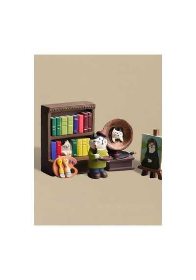 Retro Kitaplık Mini Figür Diğer