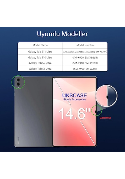 Samsung Uyumlu Galaxy Tab S11 Ultra s10 s9 s8 14.6 İnç Temperli Cam Ekran Koruyucu