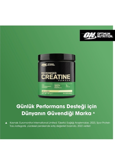 Kreatin Monohidrat Aromasız 187 G 55 Servis Kas Gücü Ve Dayanıklılık Desteği