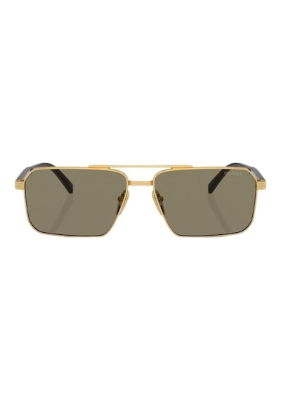 Prada Pr A57s 5ak90f 58 Erkek Dikdörtgen Gold Metal Güneş Gözlüğü