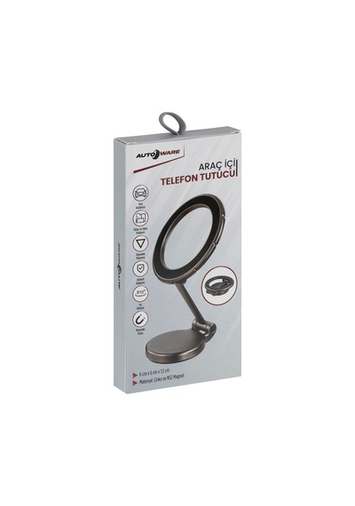 Autoware Araç İçi Telefon Tutucu 6 Cm 6 Cm 1,5 Cm Siyah