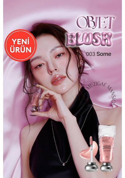 Hafif Yapılı, Ciltle Bütünleşen Parlak Bitişli Likit Allık Muzıgae Mansıon Objet Blush 003 Some 09286353