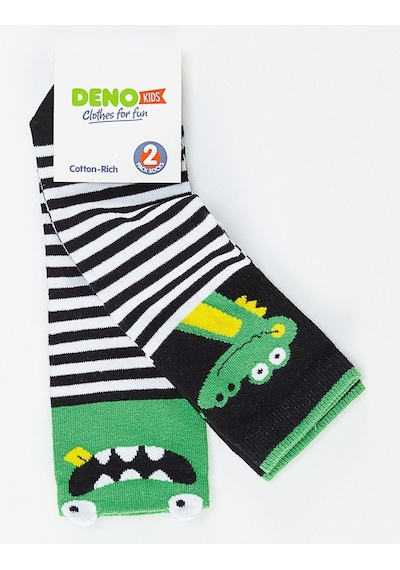 Denokids Kankalar Erkek Soket Çorap 2'Li Çok Renkli