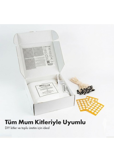 Tr 50'li Mum Fitili Seti %100 Pamuk, İs Yapmayan, Stickerlı Hazır Mum Fitilleri Diğer