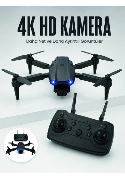E99 Pro 4k Hd Kameralı Katlanabilir Drone App Kontrollü Uzaktan Kumandalı Mini Drone