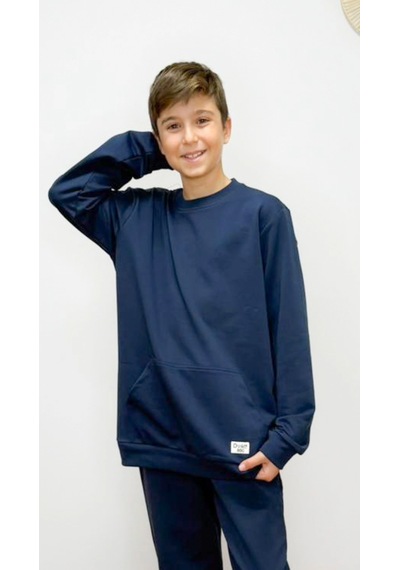 Divinus Erkek Çocuk Kangru Cepli Sweatshirt Lacivert