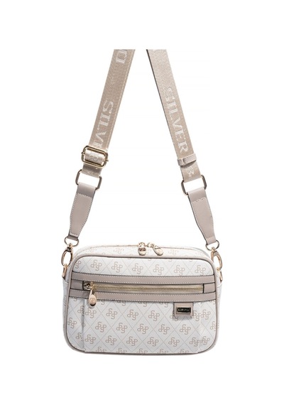 Silver Polo Sp1280 Kadın Çapraz Çanta Monogram Bej-kum