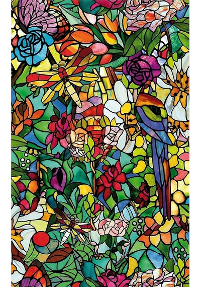 346-0647-4pka Kendinden Yapışkanlı Gizlilik Cam Pencere Filmi, Bahar Şapeli/tulia, 43,1 Cm X 198,1 Cm Rulo, Aplikatörlü 4'lü Paket