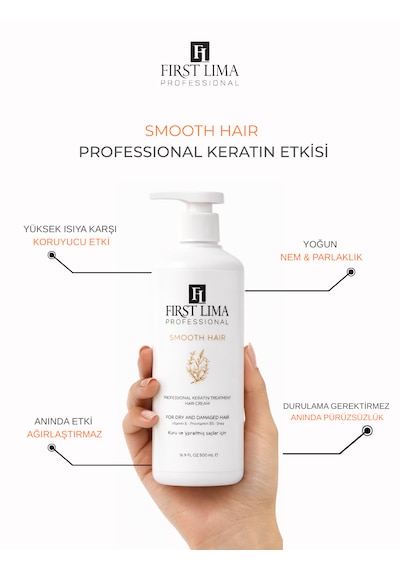 Kabarma Karşıtı Saç Kremi Anında Yumuşatma Elektriklenme Önleyici Durulanmayan Smooth Hair Krem 500 Ml