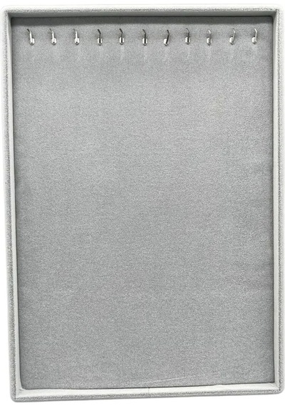 Yerli Üretim Süet Kumaş Gri Renk 34/24 Cm Ayaklı Kolye Sergileme Standı Çok Renkli