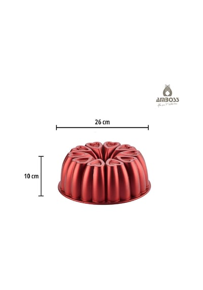 Bake With Love 10 Parça Karıştırma Kabı & Döküm Kek Kalıbı - Kırmızı Kırmızı