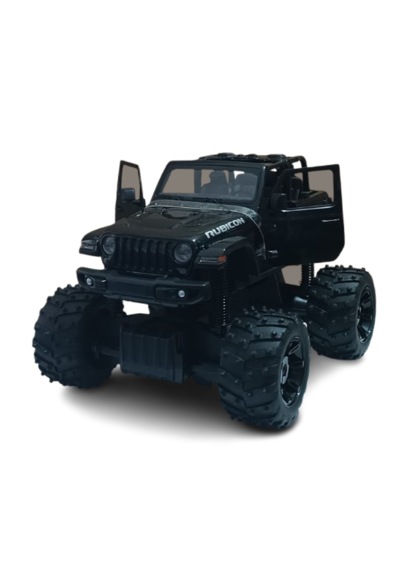 Rastar 1:14 Kumandalı Jeep Wrangler Rubicon Açılır Kapılı Büyük Teker Siyah Renkli