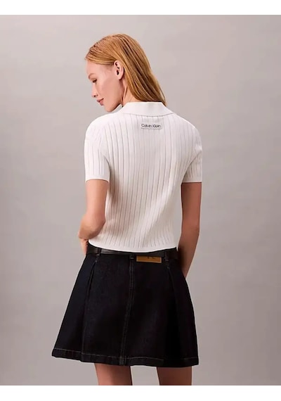 Calvin Klein Pleated Denım Skırt Ck Classıc R Lacivert Kadın Etek
