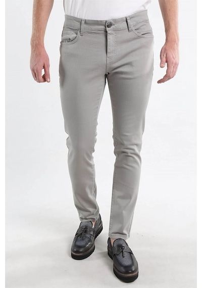 Digital Jeans Dar Kesim Erkek Likralı Açık Gri Kot Pantolo Açık Gri