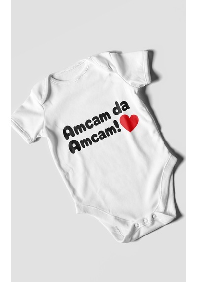Morivokids Amcam Da Amcam Kısa Kollu Bebek Body %100 Pamuk Beyaz