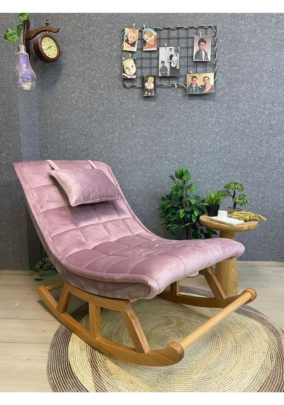 Asedia Asedia Miskin Naturel Pembe Sallanan Sandalye Dinlenme Koltuğu