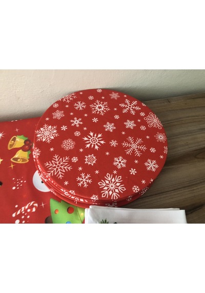 Yılbaşı Sofra Sunum Seti Kardan Adam Desenli Çok Renkli